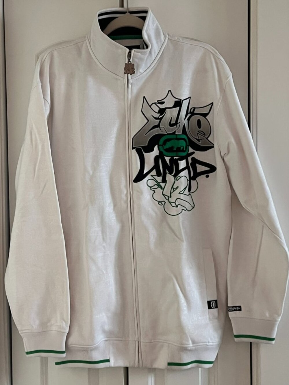 Graffiti Track Jacket from Echo Unltd Writings All Wrong Design Series